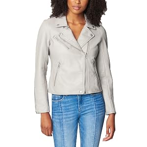 [BLANKNYC] On The Rocks Vegan Leather Moto Jacket - Dove Gray