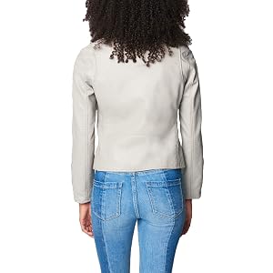 [BLANKNYC] On The Rocks Vegan Leather Moto Jacket - Dove Gray