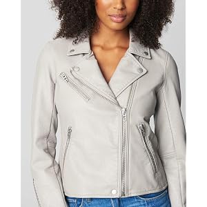 [BLANKNYC] On The Rocks Vegan Leather Moto Jacket - Dove Gray
