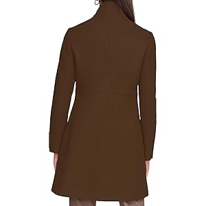 Calvin Klein Stand Collar Coat - Chocolate