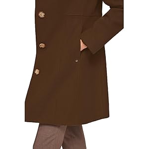 Calvin Klein Stand Collar Coat - Chocolate