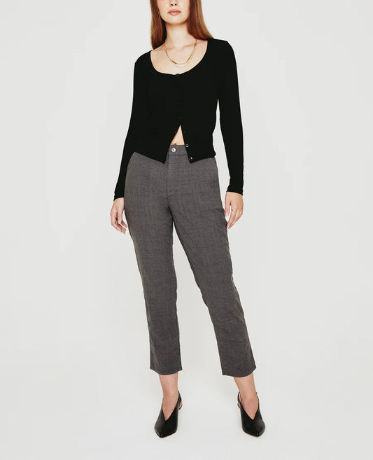 AG Caden Tailored Mid Rise Straight Leg Pants - Grey 26