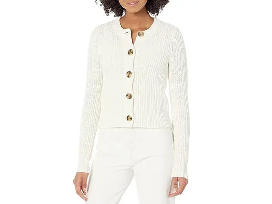 Madewell Cora Cotton Pocket Cardigan - Bright Ivory