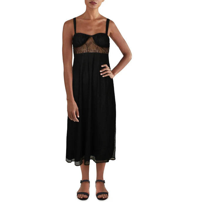 Danielle Bernstein Lace Sheer Midi Dress