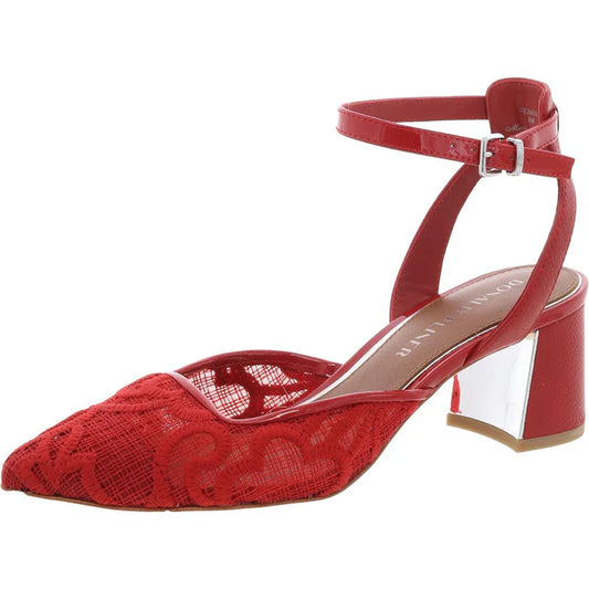 Donald Pliner Ankle Strap Lace Heel - Red 8