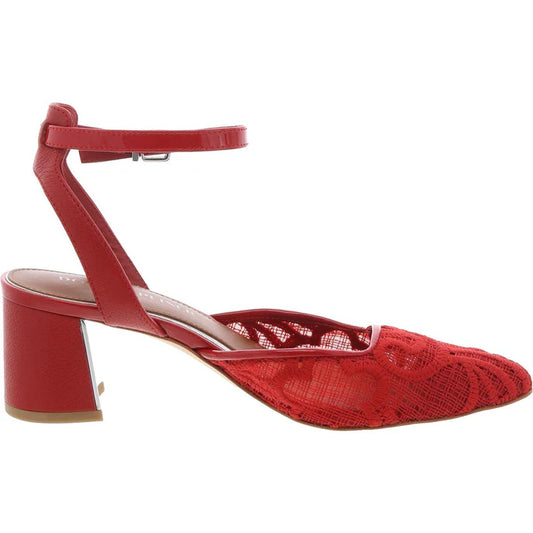 Donald Pliner Ankle Strap Lace Heel - Red 8