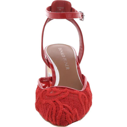 Donald Pliner Ankle Strap Lace Heel - Red 8