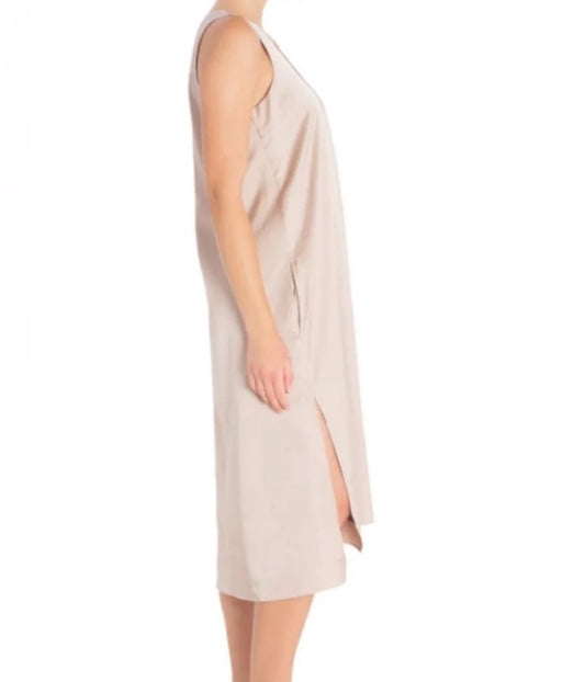 Elaine Kim Tabitha Cupro V Neck Dress - Shell