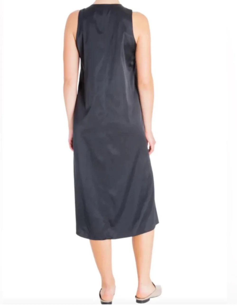 Elaine Kim Tabitha Cupro V Neck Dress - Ink