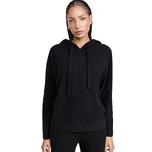 Eberjey Recycled Boucle Hoodie - Black