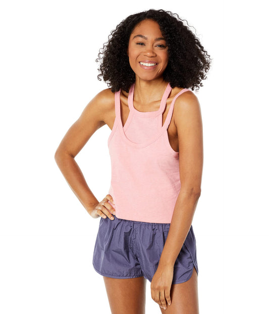 $15 Free People Two Times the Charm Tank - Pink Punch