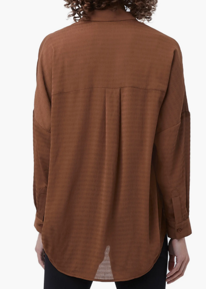 French Connection Clar Rhodes Textured Drape Shirt