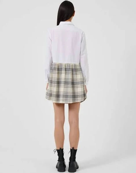 French Connection Arla Flannel Shirtdress - Wht