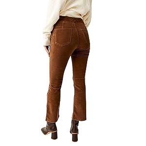Free People In My Feelings Crop Boot Pants - Chocolate