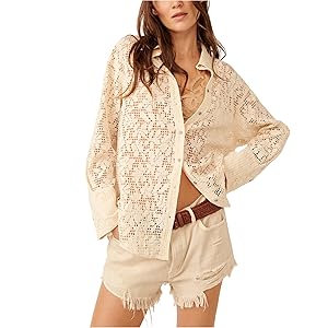 Free People In your Dreams Lace Button Down Top - Tea