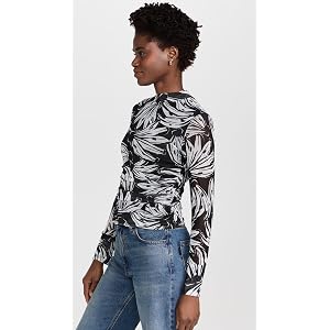 Farm Rio Bossa Banana Black Tulle Blouse