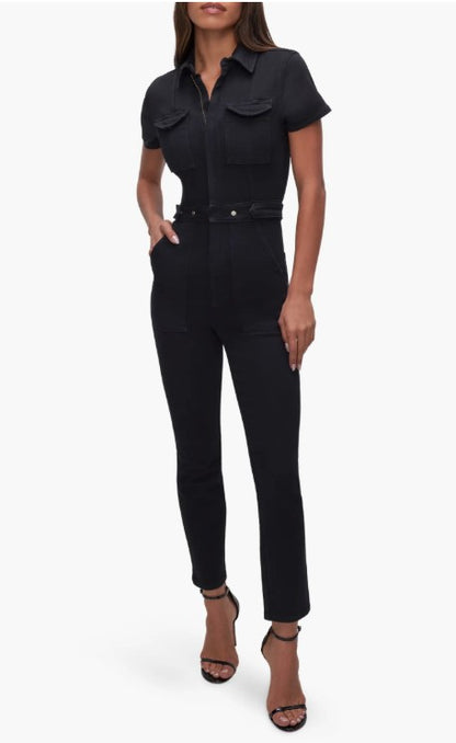 Good American Denim Jumpsuit - Blk