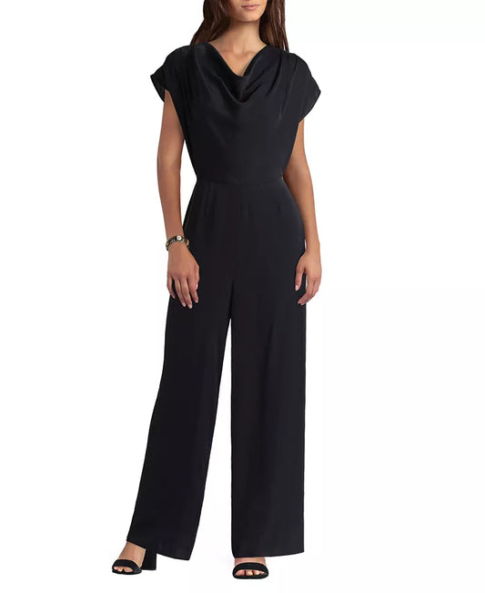 Gigi Parker Cowl Neck Wide Leg Jumpsuit - Black