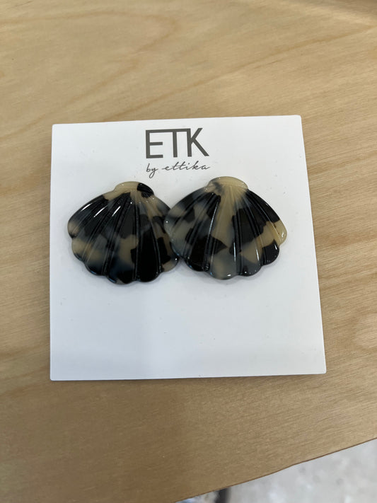 Ettika Oversized Shell Earring - Tortoise