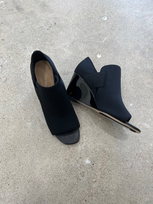 Donald Pliner Lizzy Open Toe Wedge Bootie - Black 10