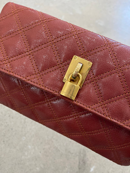 Marc Jacobs Quilted Leather Clutch - Rust
