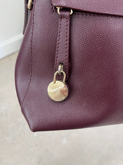 Furla Leather Convertible Satchel Bag - Bordeaux