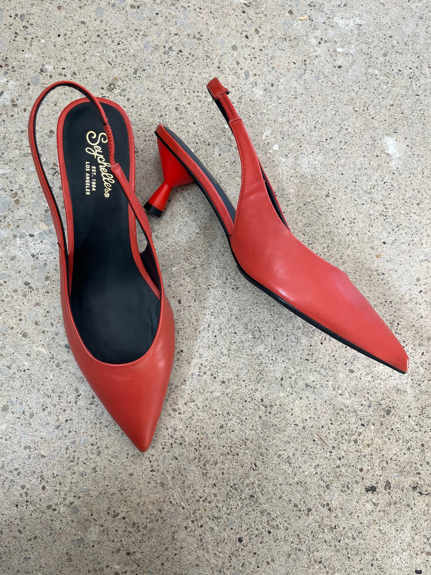 Seychelles Brooklyn Leather Kitten Heels - Tomato 8