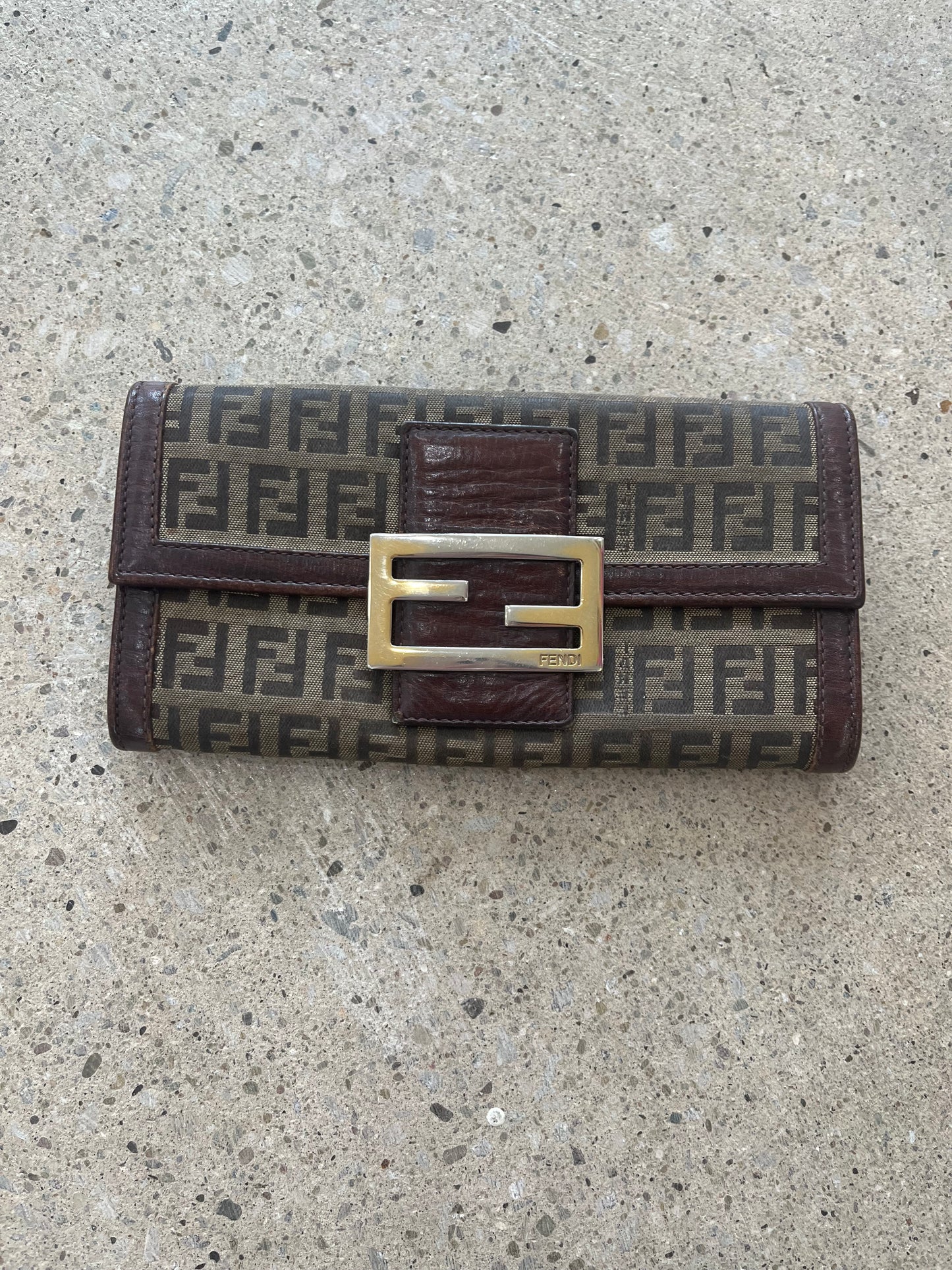 Pre-Loved Fendi FF Long Logo Wallet