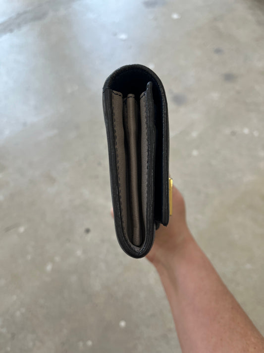 Pre-Loved Chloe Wallet with Bow -  Pristine Blue/Grey