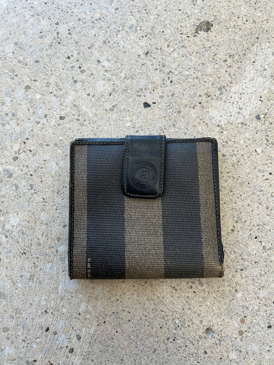 Pre-Loved Fendi Square Snap Wallet - Striped