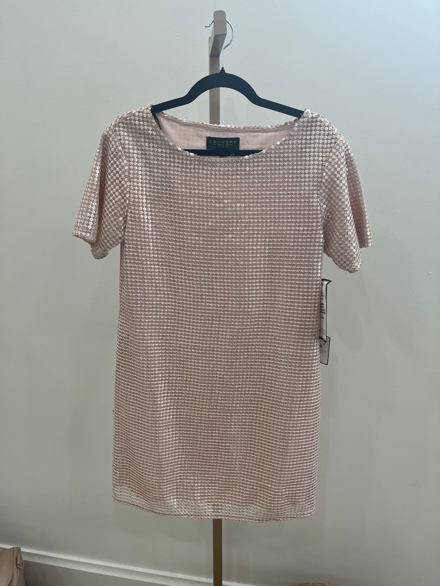 Laundry by Shelli Segal Sequin Shift Dress - Light Pink/Silver