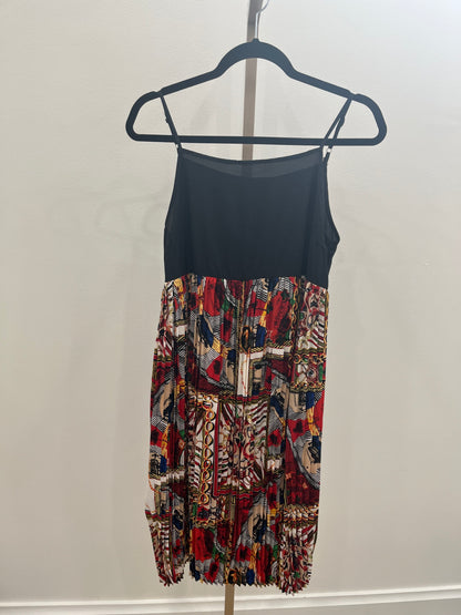 Gracia Pleated Printed Shift Dress - Multi