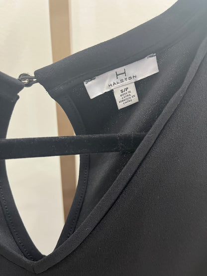 H by Halston Pleated Sleeve Shift Dress - Black