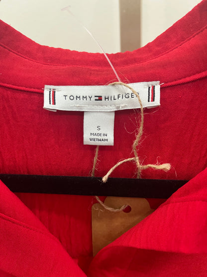 Tommy Hilfiger Button Front Blouse - Red