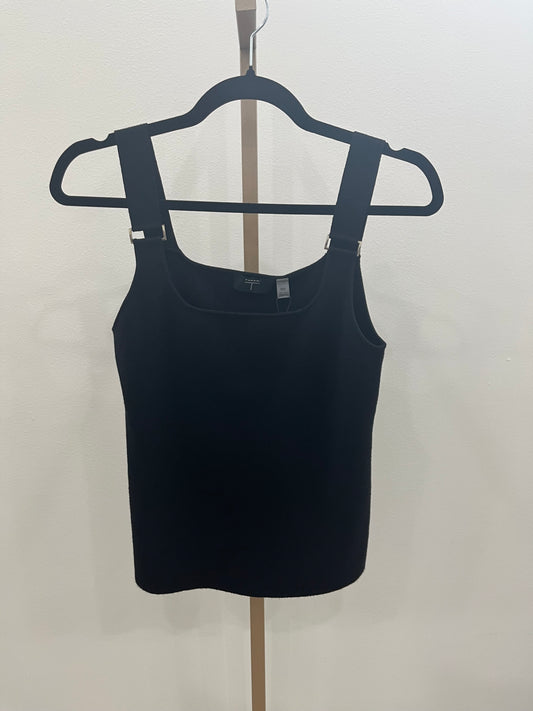 T Tahari Sqaure Neck Buckle Tank - Black