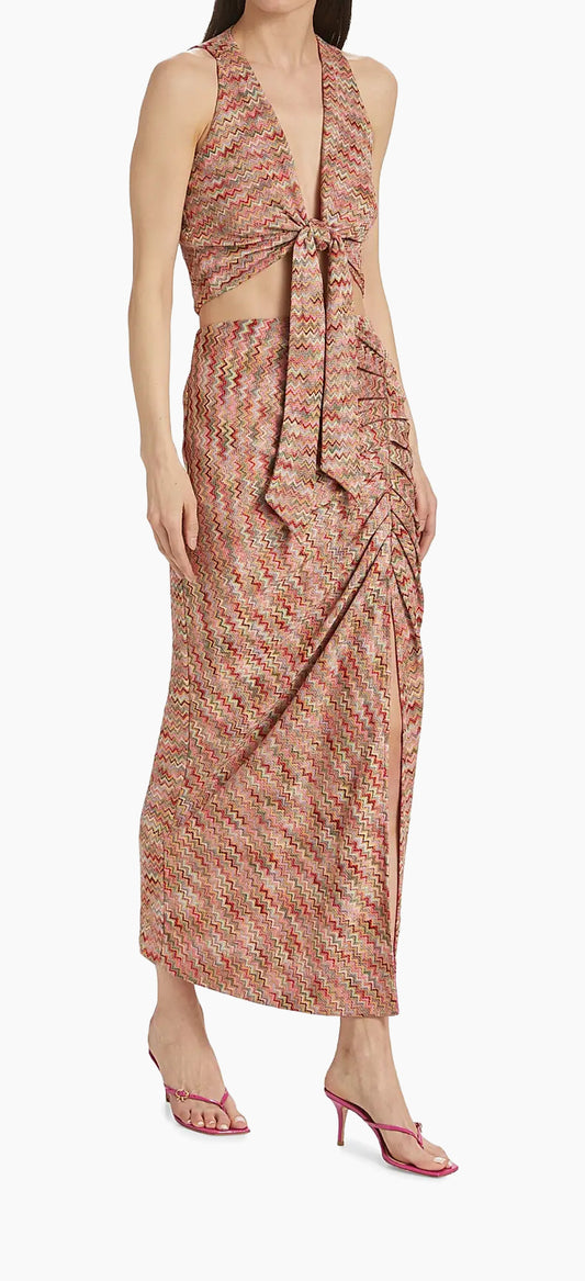 Ramy Brook Mable Skirt - Pink Punch Chevron