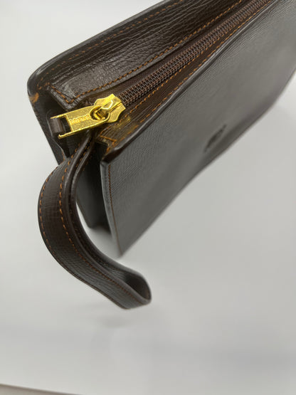 Pre-Loved Loewe Leather Clutch Wristlet - Brown