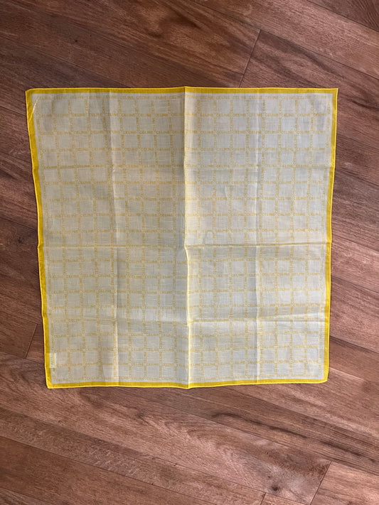 *Pre-Loved* 23x23 Celine Logo Scarf - Yellow