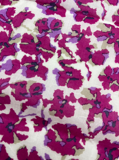 Pre-Loved 18x18 Givenchy Floral Scarf - Red/Purple