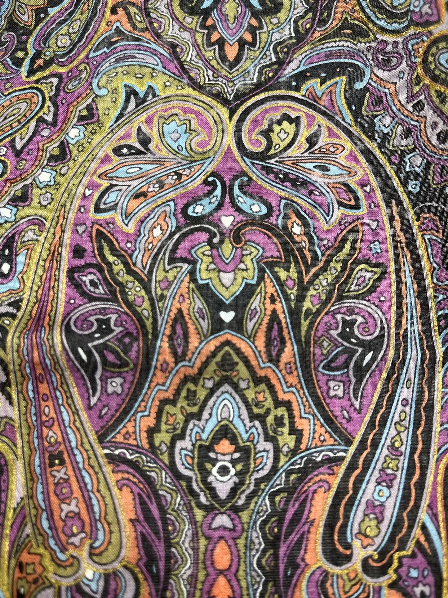 Pre-Loved 19x19 YSL Damask Print Scarf - Multi/Gry Trim