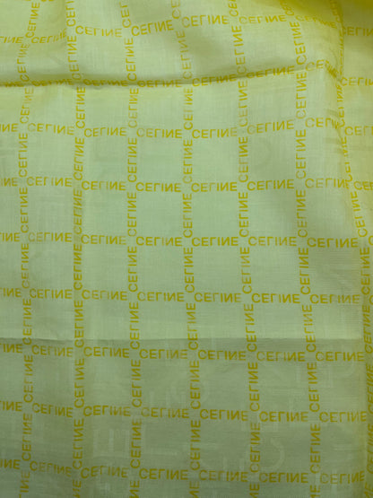 *Pre-Loved* 23x23 Celine Logo Scarf - Yellow