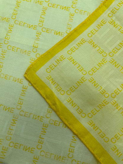 *Pre-Loved* 23x23 Celine Logo Scarf - Yellow