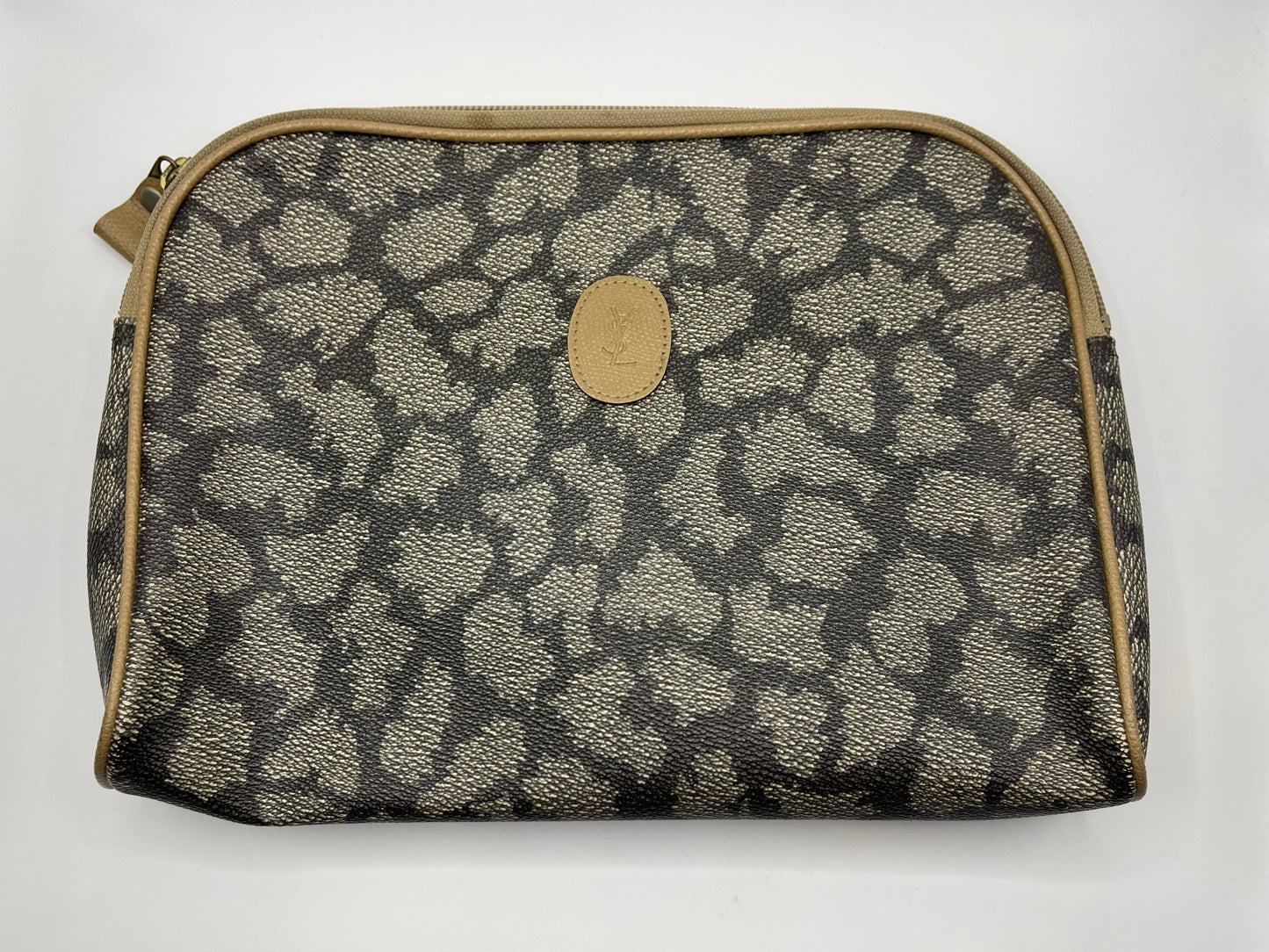 Pre-Loved Yves Saint Laurent Giraffe Print Clutch Bag - Tan/Brn