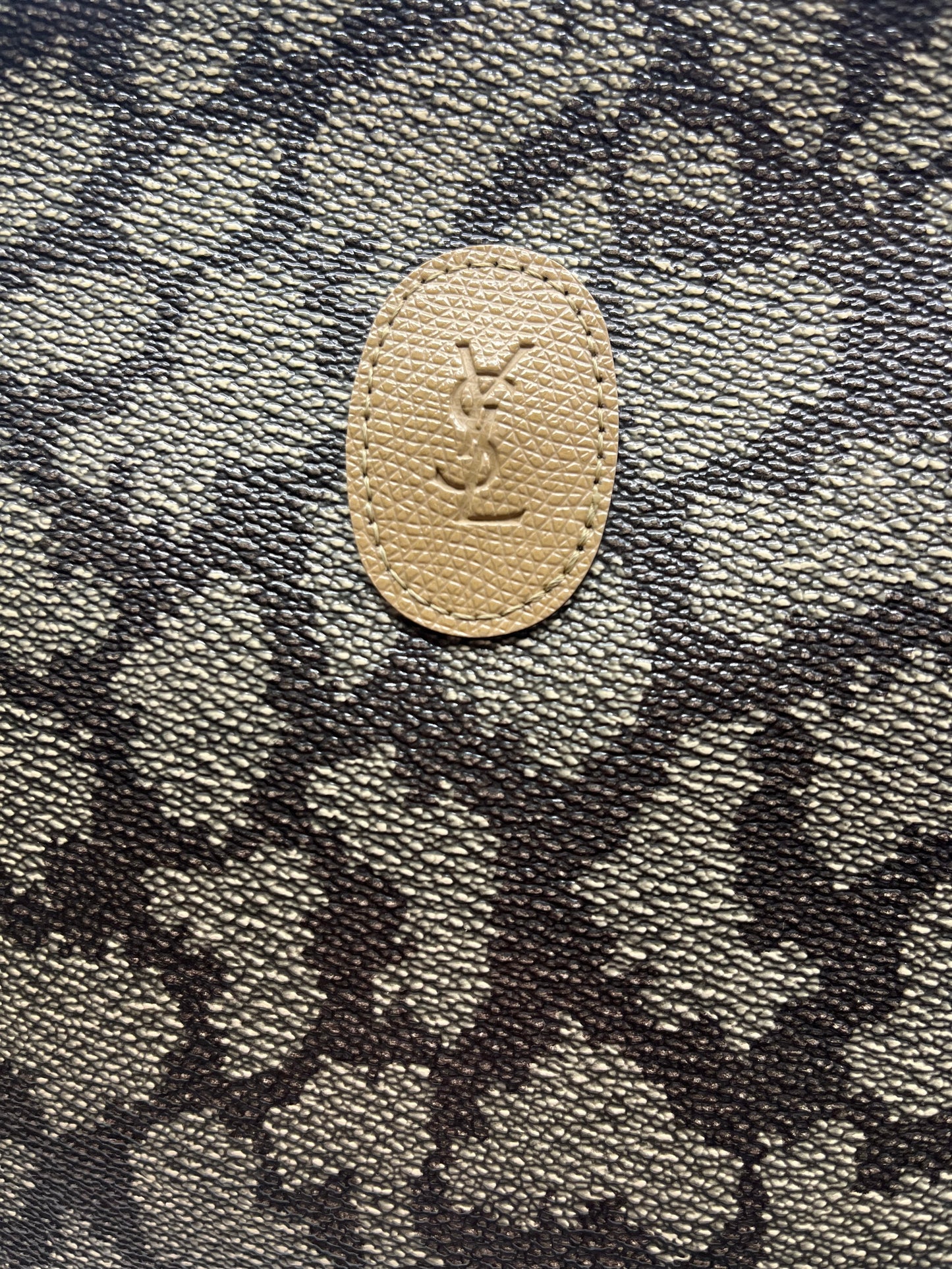 Pre-Loved Yves Saint Laurent Giraffe Print Clutch Bag - Tan/Brn