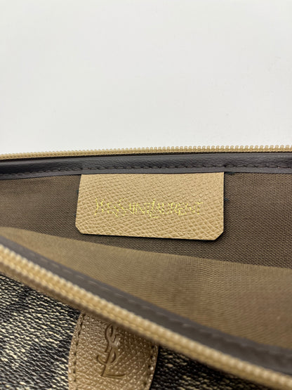 Pre-Loved Yves Saint Laurent Giraffe Print Clutch Bag - Tan/Brn