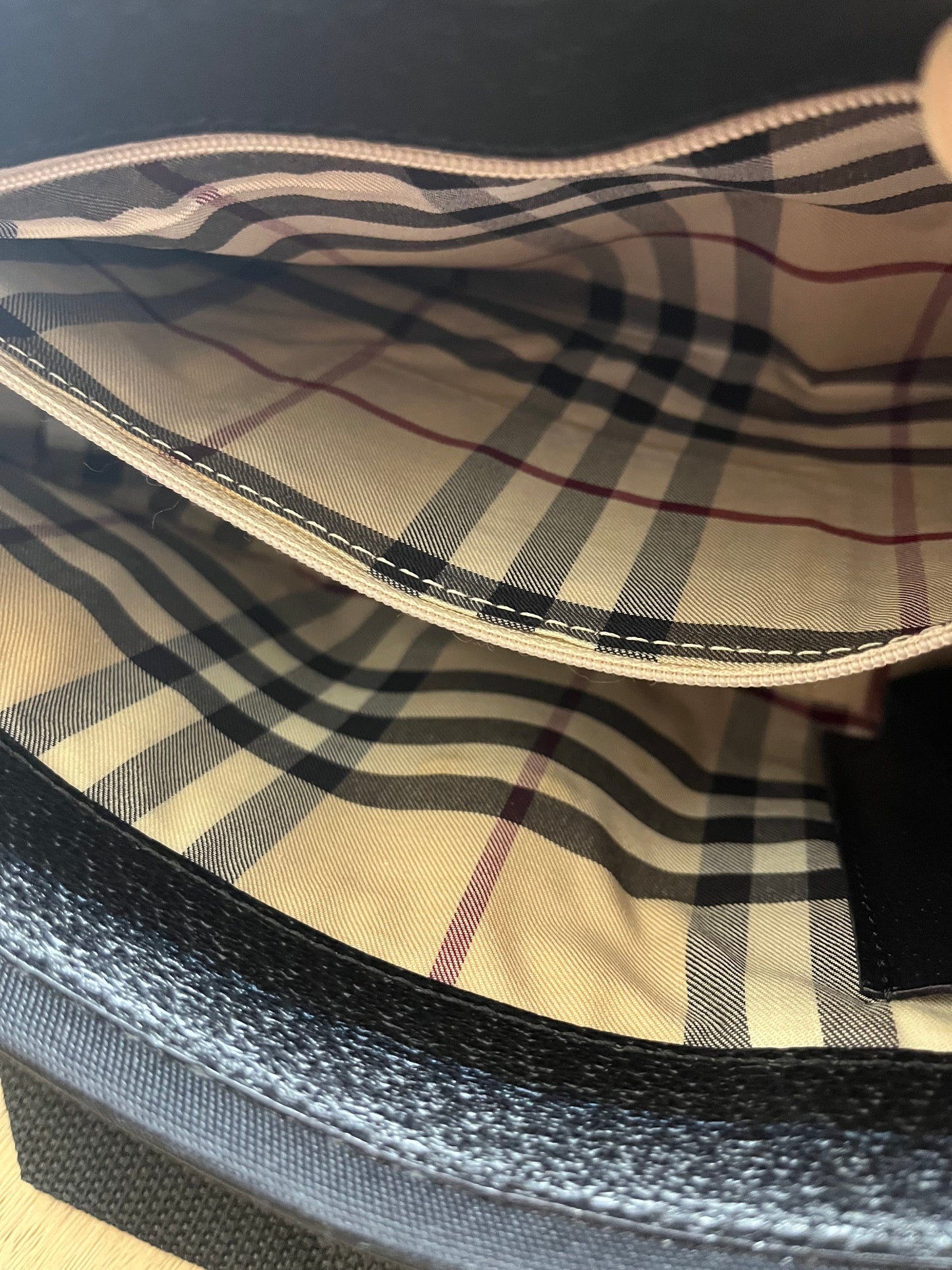 Pre-Loved Burberry Peekaboo Nylon Shoulder Bag - Blk