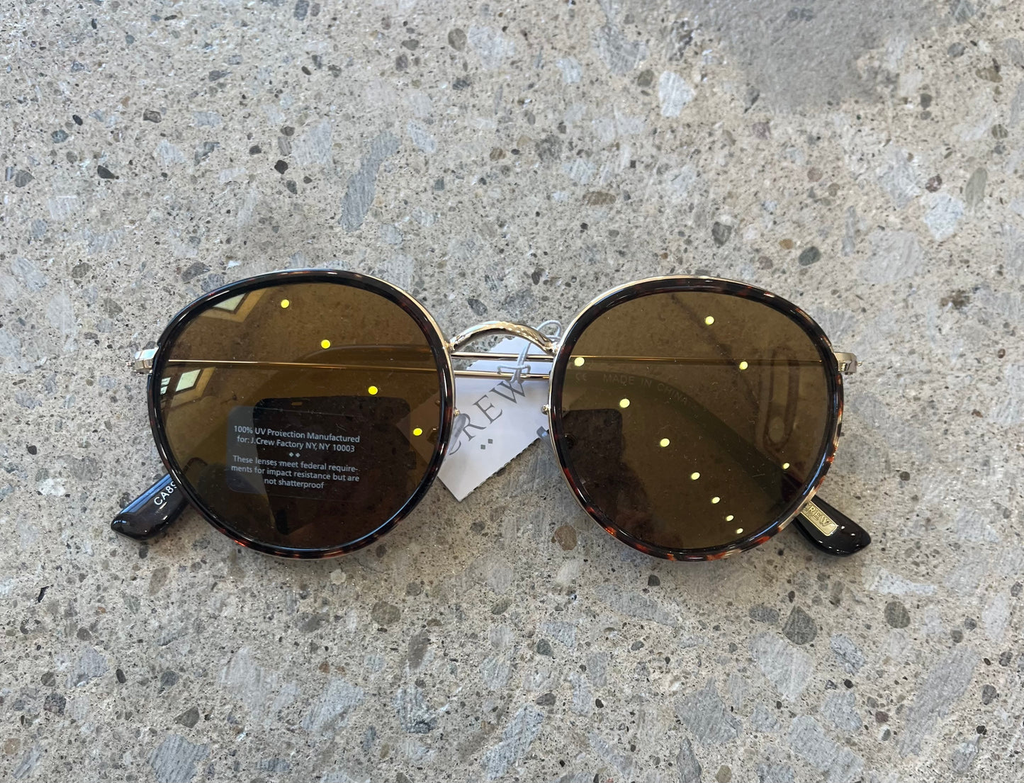 J. Crew Round Sunglasses - Gold/Tortoise