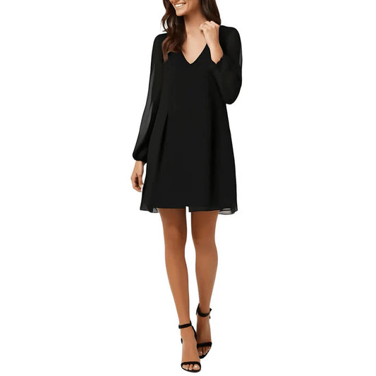 INC Casual Mini Shift Dress - Black
