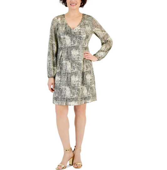 INC Metallic Shift Dress