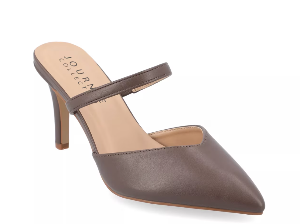 Journee Collection YVON Strappy Faux Leather Slide - Brn 9W